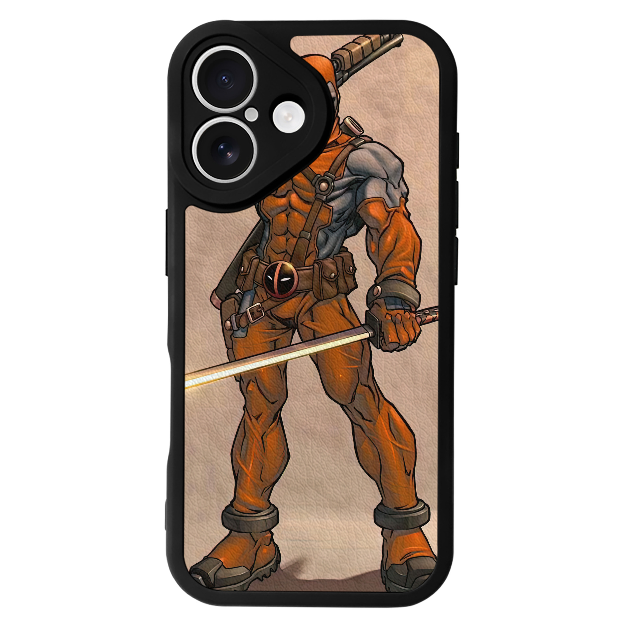 （画像用） Deadpool デッドプール 【iPhone 16シリーズ対応】シリコンスマホケース（レザー調） 材質：シリコン